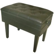 cover Woodmaster Standard Piano Bench 303 High Gloss Ebony Black Vinyl Top Spade Leg-P.O.P.